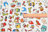 Hello Kitty and Sanrio Friends 5 Prints! 1 Yard Medium Thickness Plain Cotton Fabric, Fabric by Yard, Yardage 202411