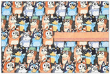 Adorable Bluey the Aussie Cartoon Dog 11 Prints! 1 Yard Quality light-weight Oxford Cotton Fabric, Fabric Aussie 2410