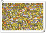 Egg Cartoon Gudetama with Food Yellow! 1 Yard Printed Cotton Fabric by Yard, Yardage Cotton Fabrics for  Style Garments, Bags