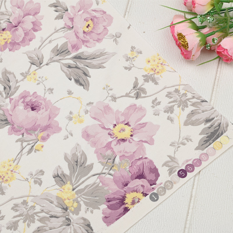 Classic English Style Floral 2 Prints ! 1 Meter Stiff Cotton Canvas Toile Fabric, Fabric by Yard, Yardage Cotton Canvas Fabrics for Bags English Retro