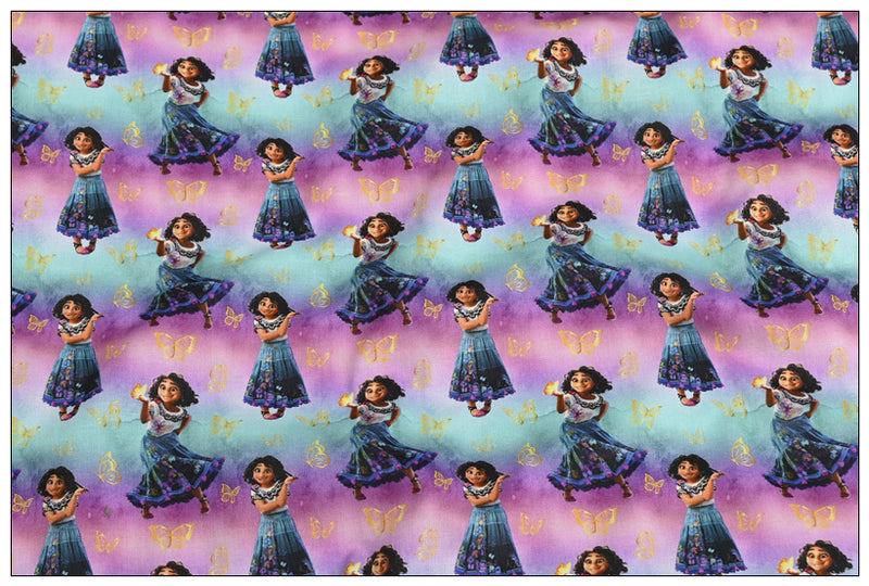 Encanto Characters Mirabel Madrigal ! 1 Yard Quality Medium Thickness Plain Poly Fabric, Fabric by Yard, Yardage Fabrics