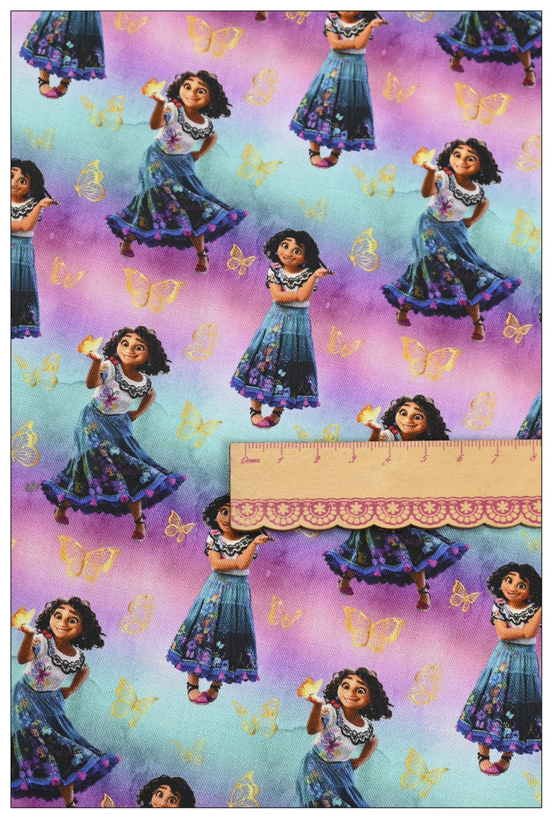 Encanto Characters Mirabel Madrigal ! 1 Yard Quality Medium Thickness Plain Poly Fabric, Fabric by Yard, Yardage Fabrics