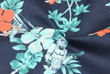 Darth Vader Storm Troopers Star Wars with Flowers blue! 1 Meter Medium Thickness Cotton Fabric, Fabric by Yard, Yardage Cotton Fabrics for  Style Garments