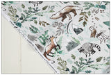 Little Forest Animals and Trees! 1 Yard Medium Weight Cotton Fabric by Yard for Style Clothes, Bags