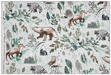 Little Forest Animals and Trees! 1 Yard Medium Weight Cotton Fabric by Yard for Style Clothes, Bags