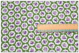 Green and Voilet Small Floral! 1 Yard Medium Weight Plain Cotton Fabric, Fabric by Yard, Yardage Cotton Fabrics for  Style Garments, Bags