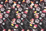 Minnie Mouse and Daisy Duck Flowers Rose black! 1 Yard Plain Cotton Fabric by Yard, Yardage Cotton Fabrics for Style Craft Bags