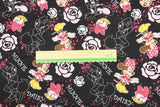 Minnie Mouse and Daisy Duck Flowers Rose black! 1 Yard Plain Cotton Fabric by Yard, Yardage Cotton Fabrics for Style Craft Bags