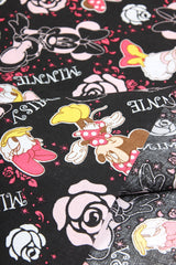 Minnie Mouse and Daisy Duck Flowers Rose black! 1 Yard Plain Cotton Fabric by Yard, Yardage Cotton Fabrics for Style Craft Bags