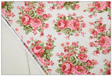 Retro Roses Floral! 1 Yard Medium Thickness Plain Cotton Fabric, Fabric by Yard, Yardage