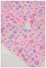 Hello Kitty 22' Floral Pink Color! 1 Yard High Quality Stiff Cotton Toile Fabric, Fabric by Yard, Yardage Cotton Canvas Fabrics for Bags