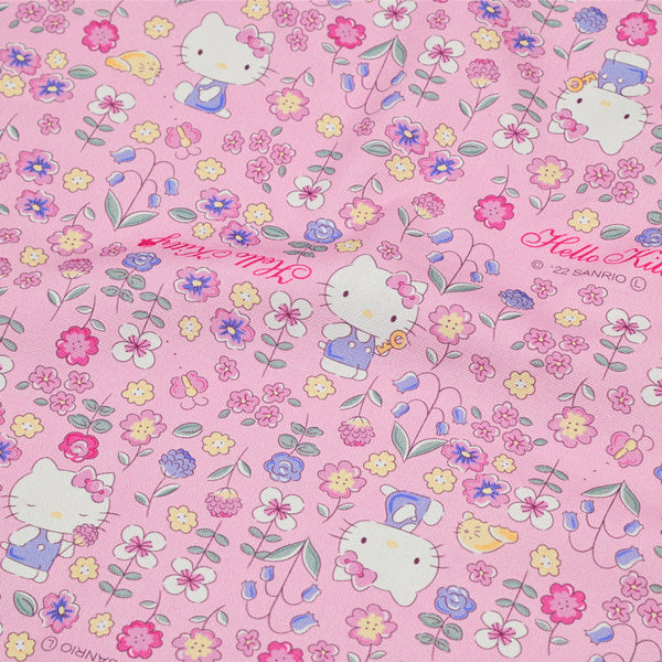 Hello Kitty 22' Floral Pink Color! 1 Yard High Quality Stiff Cotton Toile Fabric, Fabric by Yard, Yardage Cotton Canvas Fabrics for Bags