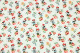 Minnie with Flowers! 1 Yard High Quality Stiff Cotton Toile Fabric, Fabric by Yard, Yardage Cotton Canvas Fabrics for Bags