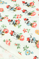 Minnie with Flowers! 1 Yard High Quality Stiff Cotton Toile Fabric, Fabric by Yard, Yardage Cotton Canvas Fabrics for Bags