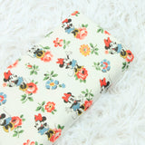 Minnie with Flowers! 1 Yard High Quality Stiff Cotton Toile Fabric, Fabric by Yard, Yardage Cotton Canvas Fabrics for Bags