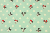 Mickey and Minnie with Polka dots! 1 Yard High Quality Stiff Cotton Toile Fabric, Fabric by Yard, Yardage Cotton Canvas Fabrics for Bags