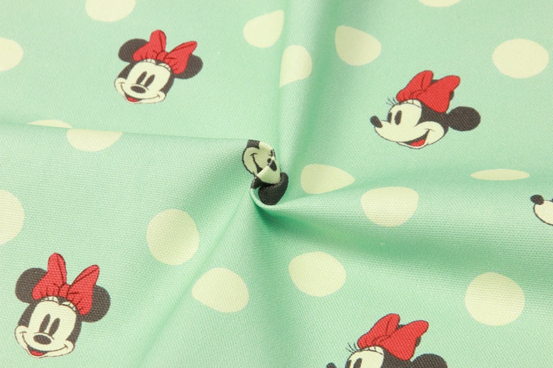 Mickey and Minnie with Polka dots! 1 Yard High Quality Stiff Cotton Toile Fabric, Fabric by Yard, Yardage Cotton Canvas Fabrics for Bags