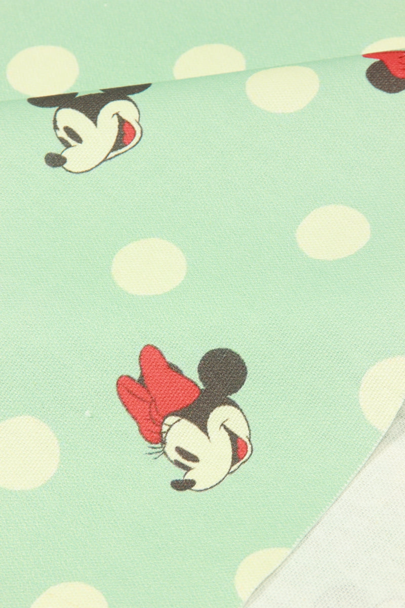 Mickey and Minnie with Polka dots! 1 Yard High Quality Stiff Cotton Toile Fabric, Fabric by Yard, Yardage Cotton Canvas Fabrics for Bags