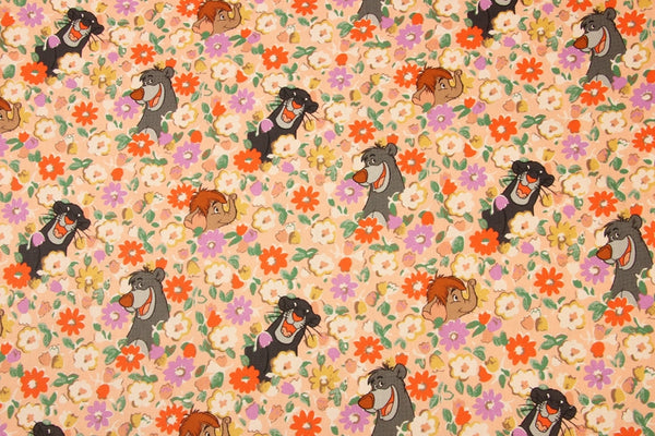 Tarzan Animals Floral! 1 Yard High Quality Stiff Cotton Toile Fabric, Fabric by Yard, Yardage Cotton Canvas Fabrics for Bags