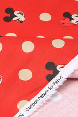 Mickey and Minnie with Polka dots! 1 Yard High Quality Stiff Cotton Toile Fabric, Fabric by Yard, Yardage Cotton Canvas Fabrics for Bags