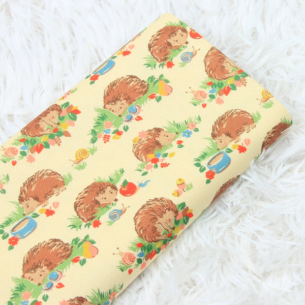 Hedgehugs! 1 Yard High Quality Stiff Cotton Toile Fabric, Fabric by Yard, Yardage Cotton Canvas Fabrics for Bags
