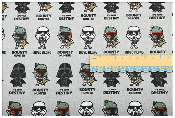 Bounty Hunter Move Alone Mini Troopers ! 1 Meter Medium Thickness Cotton Fabric, Fabric by Yard, Yardage Cotton Fabrics for  Style Garments
