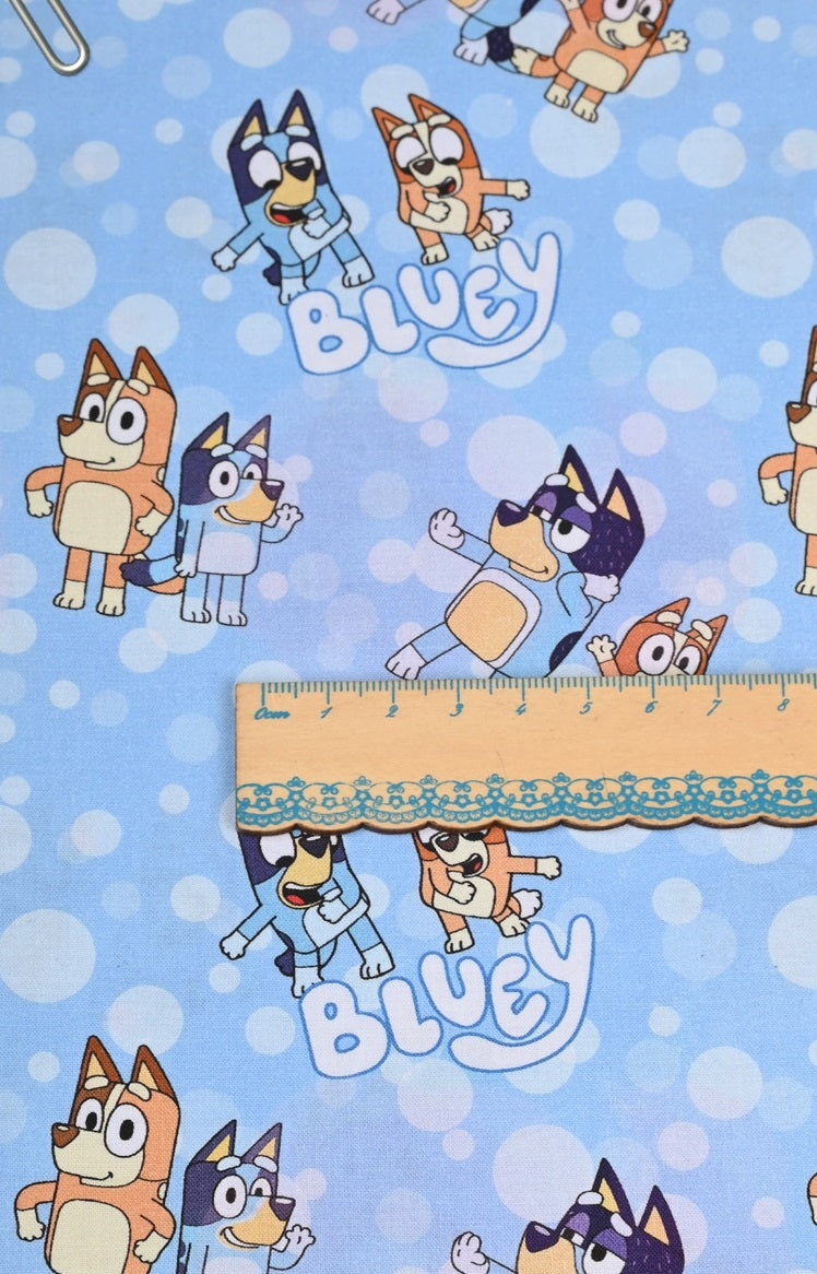 Bluey and Bingo the Aussie Dingo 5 Colors! 1 Yard Quality Medium Thickness Plain Cotton Fabric, Fabric Aussie 2304