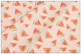 WaterMelon and Cherry 2 Print pink! 1 Meter Medium Thickness Plain Cotton Fabric, Fabric by Yard, Yardage Cotton