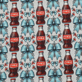 Coke Bottles and Ties Coca-Colar Themed ! 1 Yard Medium Thickness Cotton Fabric, Fabric by Yard, Yardage Cotton Fabrics for Style Clothes, Bags (Copy)