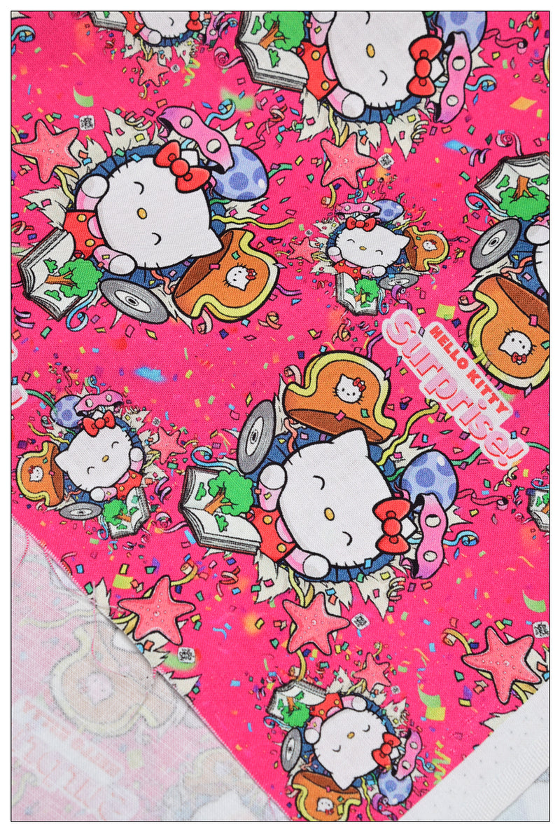 Hello Kitty Suprise Rosy! 1 Yard Medium Thickness Plain Cotton Fabric, Fabric by Yard, Yardage