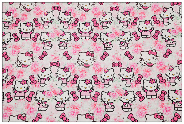 Hello Kitty and Rose pink! 1 Yard Medium Thickness Plain Cotton Fabric, Fabric by Yard, Yardage