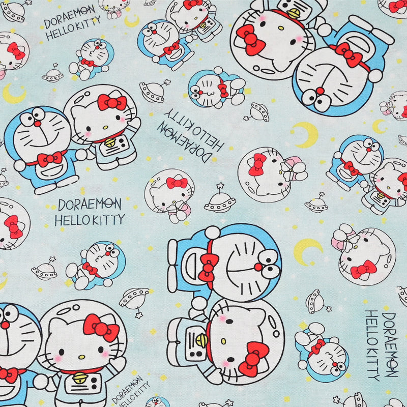 Hello Kitty and Doraemon! 1 Yard Medium Thickness Plain Cotton Fabric, Fabric by Yard, Yardage