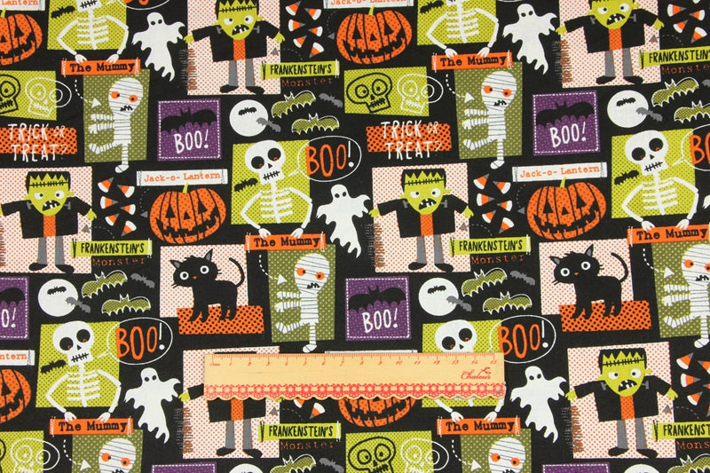 Sale] Holiday Themes Prints Series! 1 Meter Printed Cotton Fabric, Fabric by Yard, Yardage Fabrics, Children  Kids thanksgiving Halloween