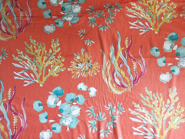 Naval Coral orange! 1 Meter Medium Thickness Plain Cotton Fabric, Fabric by Yard, Yardage Cotton Fabrics for  Style Garments, Bags