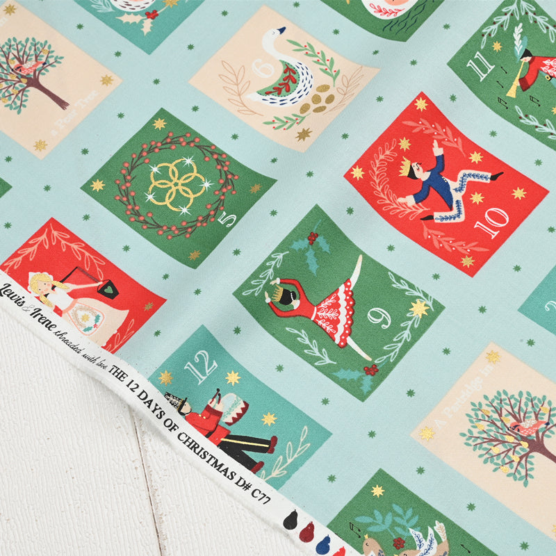 The 12 Days of Christmas ! 1 Yard of Quality Printed Cotton Fabrics by Yard, Fabric Yardage Comics Fabrics Draft Grinch Christmas