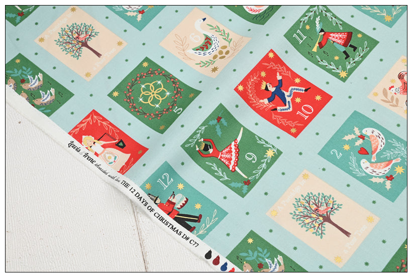 The 12 Days of Christmas ! 1 Yard of Quality Printed Cotton Fabrics by Yard, Fabric Yardage Comics Fabrics Draft Grinch Christmas