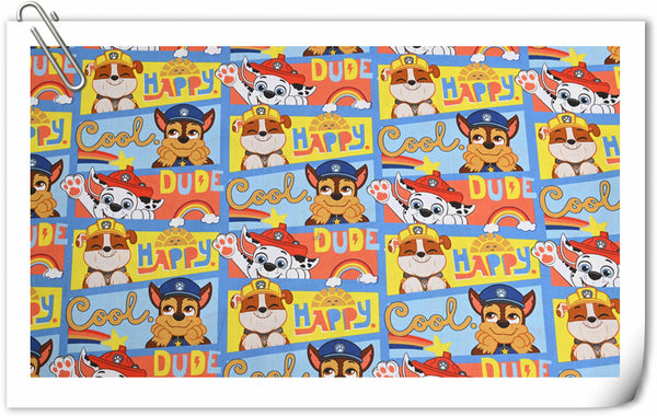 Paw Patrol the Dogs Collection Orange Red 3 prints!  1 Yard Medium Thickness Cotton Fabric by Yard, Yardage Cotton Fabrics for Style Clothes 2305