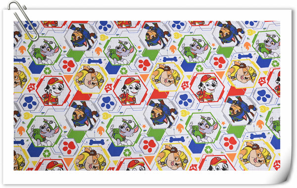 Paw Patrol the Dogs Collection White 4 prints! 1 Yard Medium Thickness Cotton Fabric by Yard, Yardage Cotton Fabrics for Style Clothes 2305