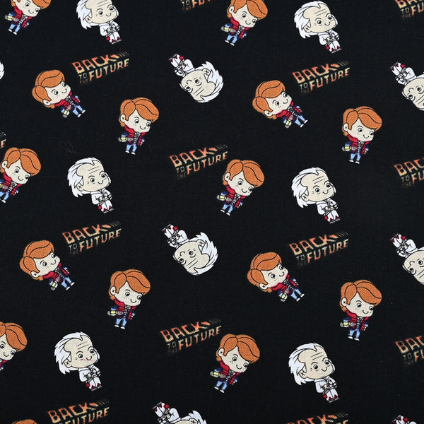 Back to the Future Cartoon Characters! 1 Meter Plain Cotton Fabric by Yard, Yardage Cotton Fabrics for Style Craft Bags