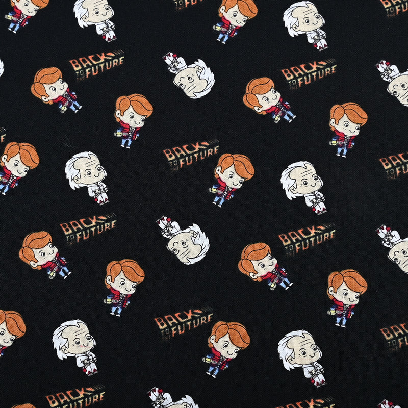 Back to the Future Cartoon Characters! 1 Meter Plain Cotton Fabric by Yard, Yardage Cotton Fabrics for Style Craft Bags