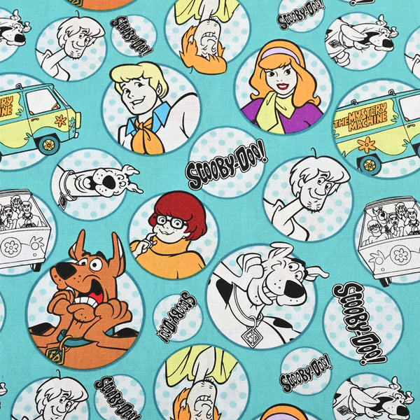 Scooby-Doo the Dog Great Dane turq! 1 Meter Plain Cotton Fabric by Yard, Yardage Cotton Fabrics for Style Bags