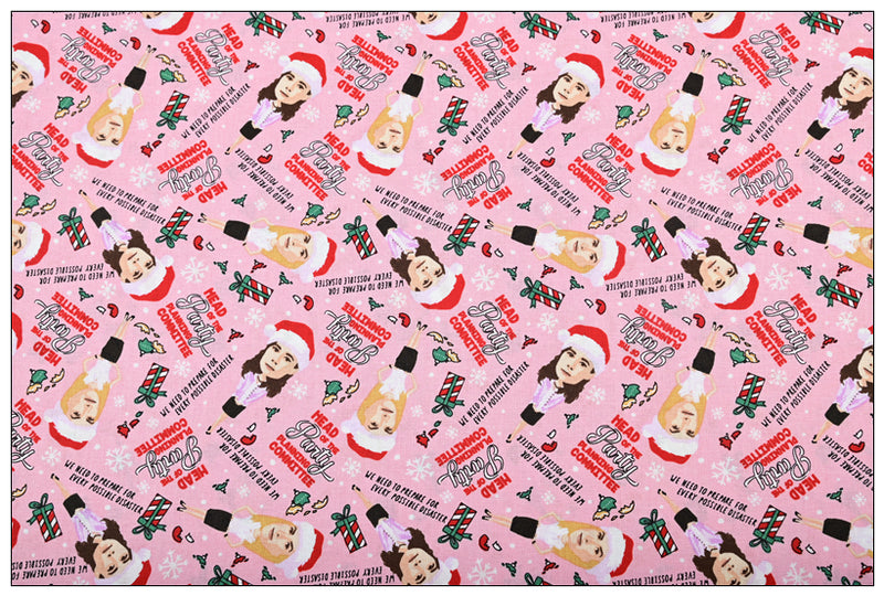 Head of the Party Planning Committee Michael Scott (The Office) Christmas ! 1 Meter Plain Cotton Fabric by Yard, Yardage Cotton Fabrics for Style Bags