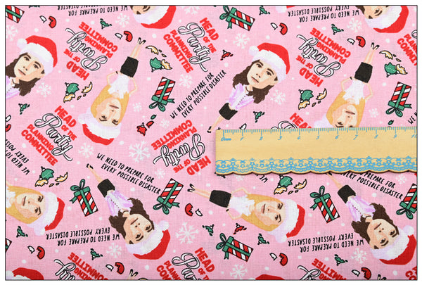 Head of the Party Planning Committee Michael Scott (The Office) Christmas ! 1 Meter Plain Cotton Fabric by Yard, Yardage Cotton Fabrics for Style Bags