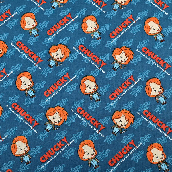 Chucky the Doll! 1 Meter Plain Cotton Fabric by Yard, Yardage Cotton Fabrics for Style Craft Bags