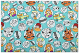 Scooby-Doo the Dog Great Dane turq! 1 Meter Plain Cotton Fabric by Yard, Yardage Cotton Fabrics for Style Bags