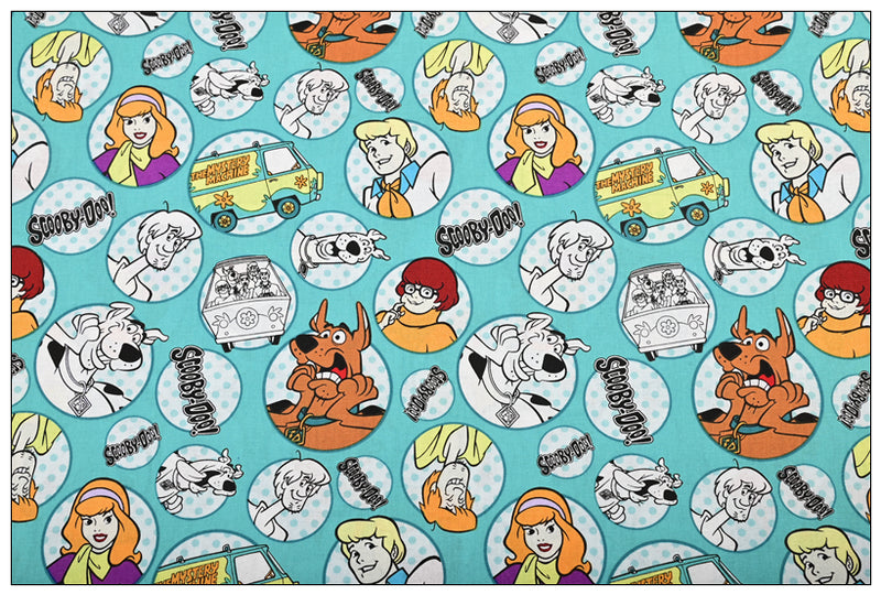 Scooby-Doo the Dog Great Dane turq! 1 Meter Plain Cotton Fabric by Yard, Yardage Cotton Fabrics for Style Bags