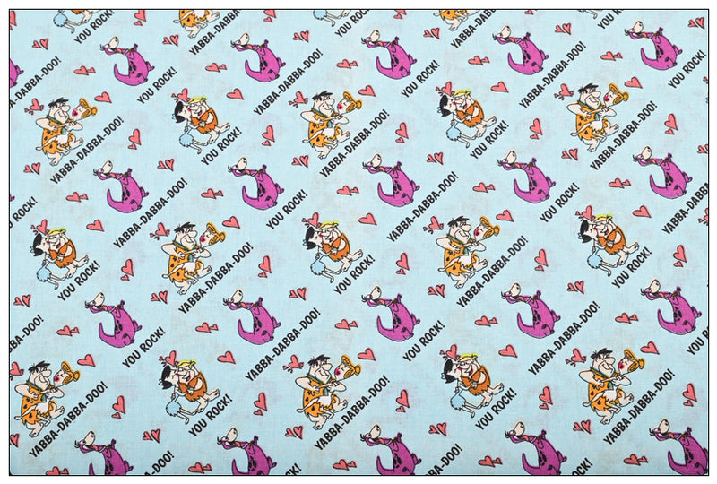 You Rock Yabba-Dabba-Doo Scooby-Doo the Dog! 1 Meter Plain Cotton Fabric by Yard, Yardage Cotton Fabrics for Style Bags