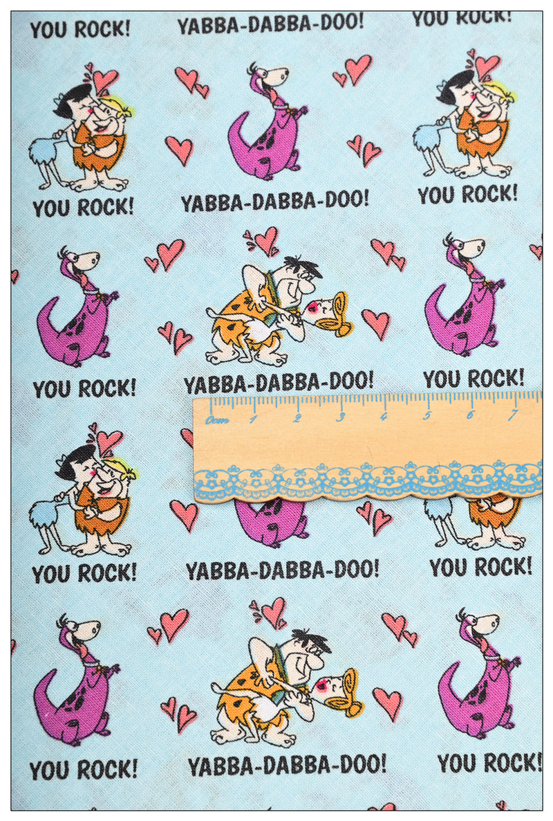 You Rock Yabba-Dabba-Doo Scooby-Doo the Dog! 1 Meter Plain Cotton Fabric by Yard, Yardage Cotton Fabrics for Style Bags