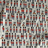 Mickey in London Royal Guards with Mickey Cath Kidston! 1 Meter Stiff Cotton Toile Fabric, Fabric by Yard, Yardage Cotton Canvas Fabrics for Bags English Retro