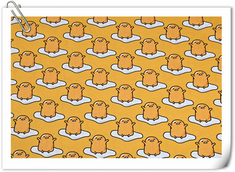 Wake Up Egg Cartoon Gudetama Yellow! 1 Yard Printed Cotton Fabric by Yard, Yardage Cotton Fabrics for  Style Garments, Bags